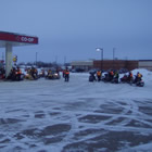 Fueling up at a local Co-op that donates fuel for the Journey for Sight riders.