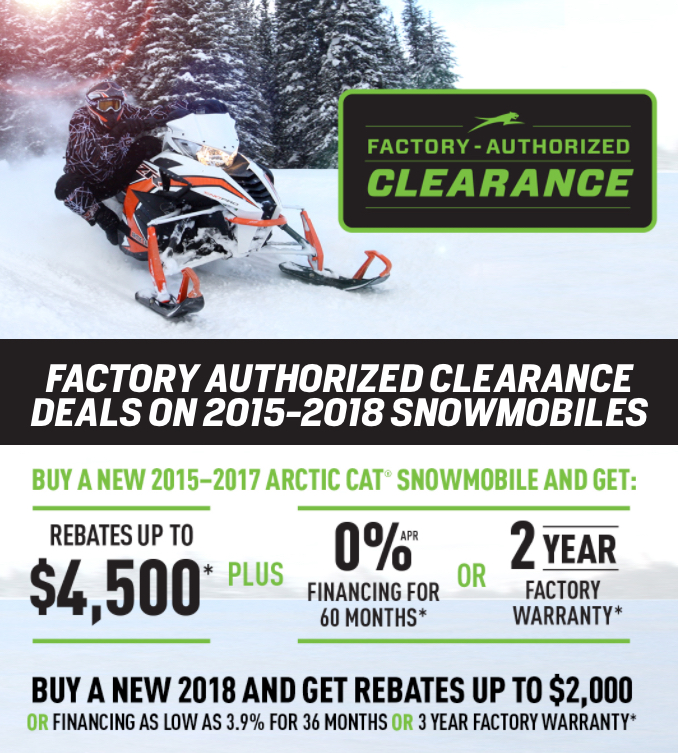 2018 Arctic Cat Factory Authorized Clearance