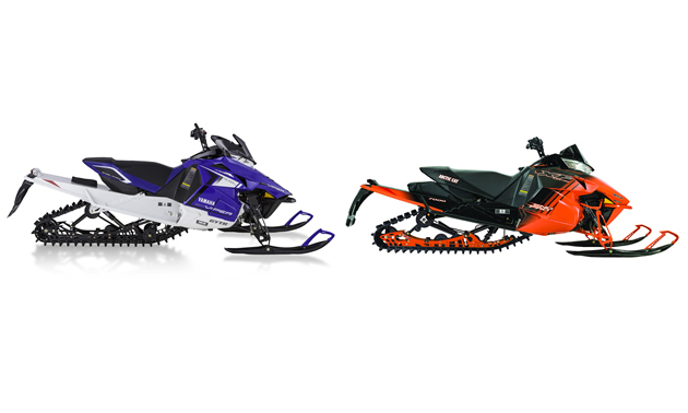 Photo of new 2014 Arctic Cat and Yamaha snowmobiles