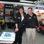 Brother and sister team, Steve and Wendy Grandbois, at the grand opening of Nickel City Motor's new location in 2010. 