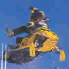 Snowmobiler in the air