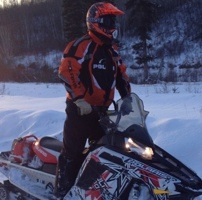 Dean Dube on his sled.