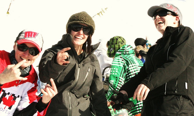 Trish Drinkle, Deidra Hardy, and Nicole Sapriken having a great time at Meteor Mine Hillclimb.  
