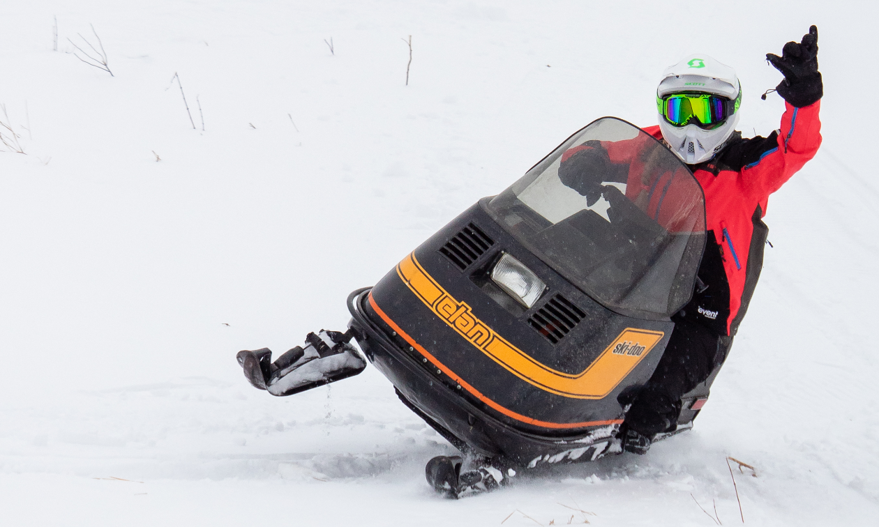 Angel Sterling rides a 1977 Ski-Doo Elan. 