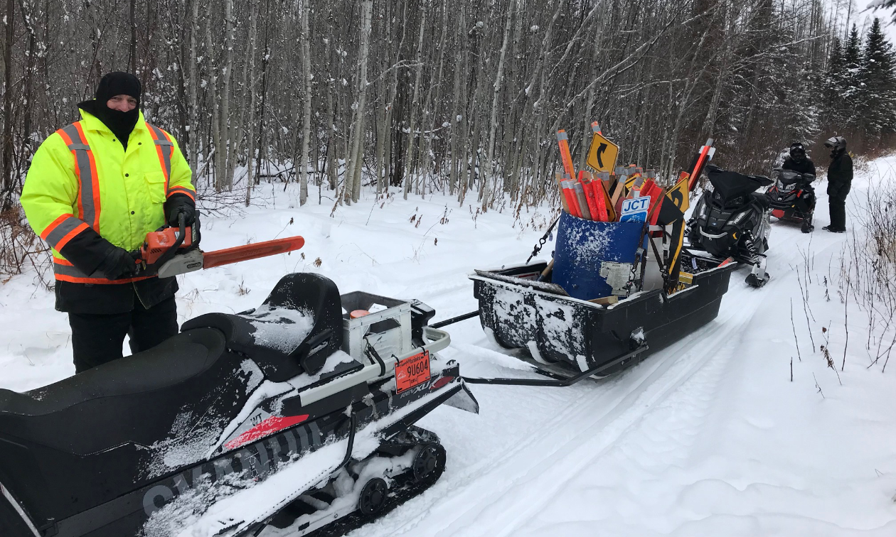 Wally Sokoluk is hard at it during one of many work parties put on by the Eastman Snopals.