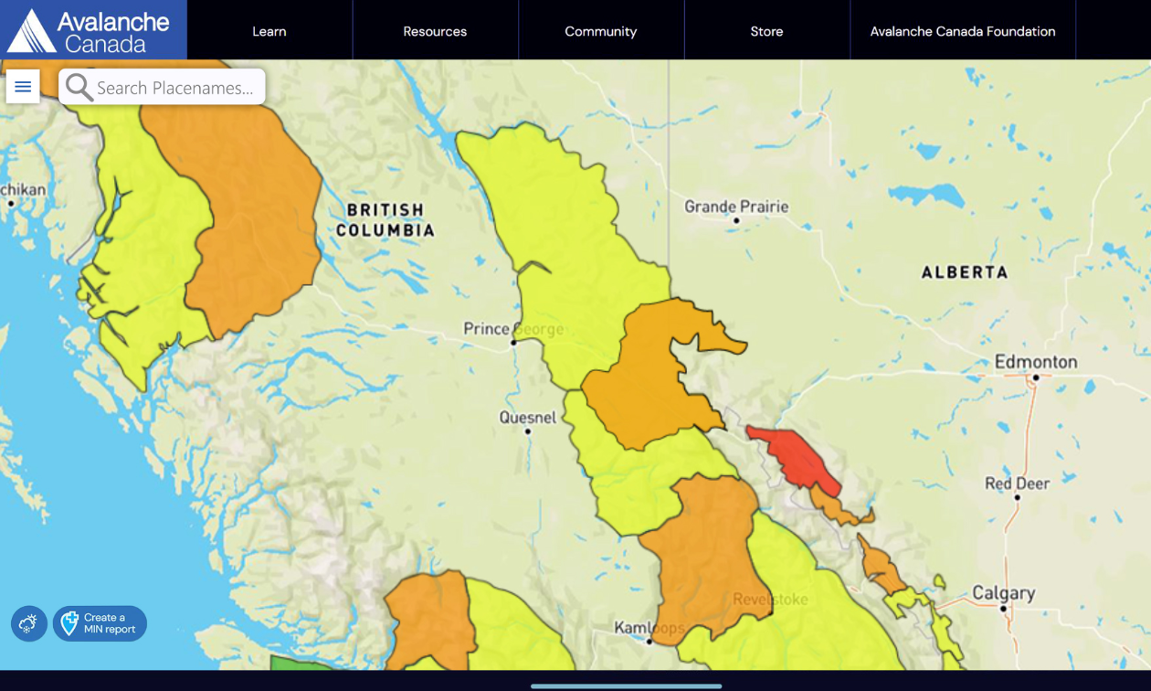 A visual representation of forecast data in British Columbia. 