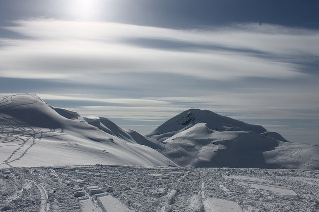 A stunning view of snow covered mountains at McBride, B.C.