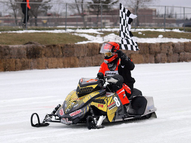 Travis MacDonald with the checkered flag! 