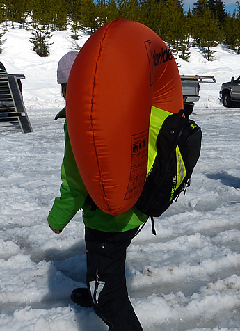 Blowing the Argo Avalanche Airbag Backpack. 