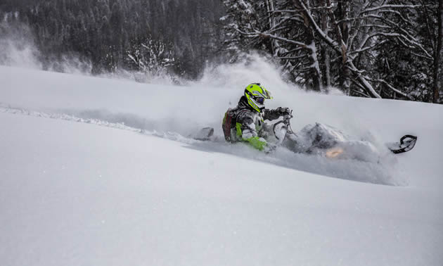 Dave Norona shredding through the snow. 