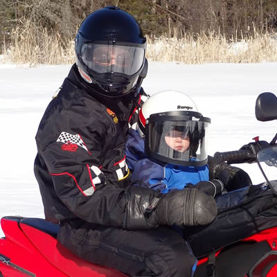 Riding in Whiteshell Provincial Park with a small kid. 