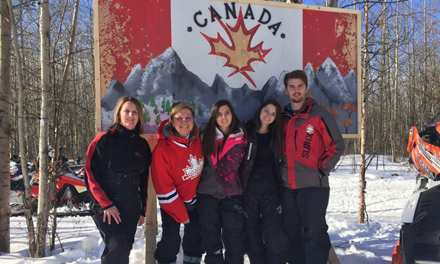 Maryann Chichak and the Guenette family in Whitecourt. 