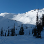 Scenic photo of big snow covered mountains.