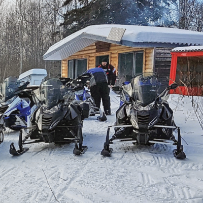 The Dauphin & District Snowmobile Club prepares for a club ride. 