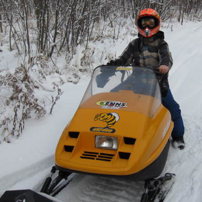 A young rider gets ready to cruise the trails in Lac du Bonnet. 