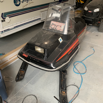 An old 1980 Enticer 340 snowmobile.