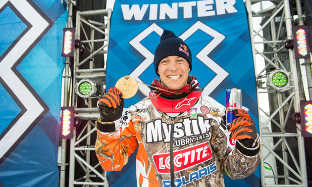 Levi LaVallee with a big smile at XGames. 