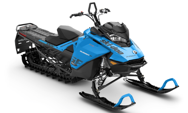 A blue and black Ski-Doo Summit.