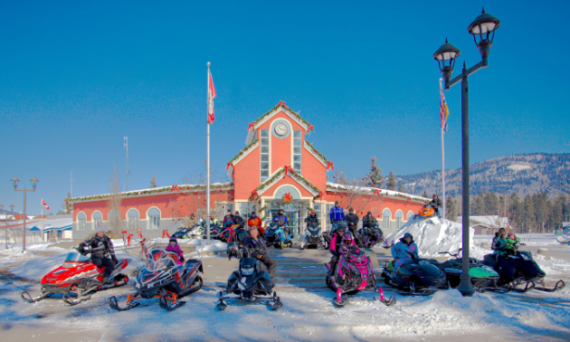 On a cold day late in winter, a group of sledders gathered at the Tumbler Ridge Town Hall to celebrate their SledTown ShowDown victory to recreate a 20-year-old photo.