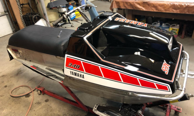 Calvin Robinson takes pride in his Canadian 1976 Yamaha SRX 340 factory race sled