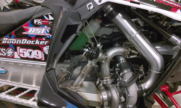 A close up of Chris Burandt's BoonDocker turbo kit.