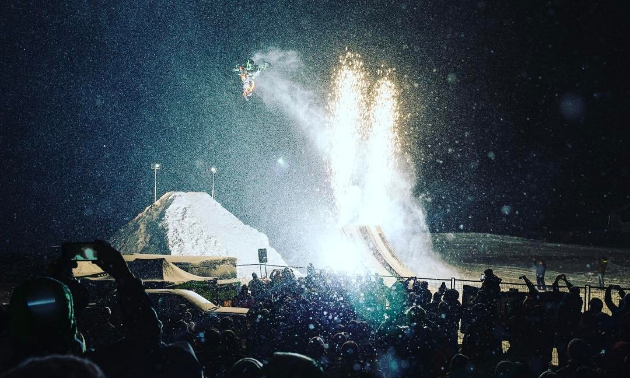 Exploding fireworks.