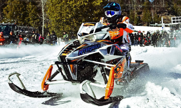 One of Courtney Fender’s racing snowmobiles is a 2015 Arctic Cat Turbo.