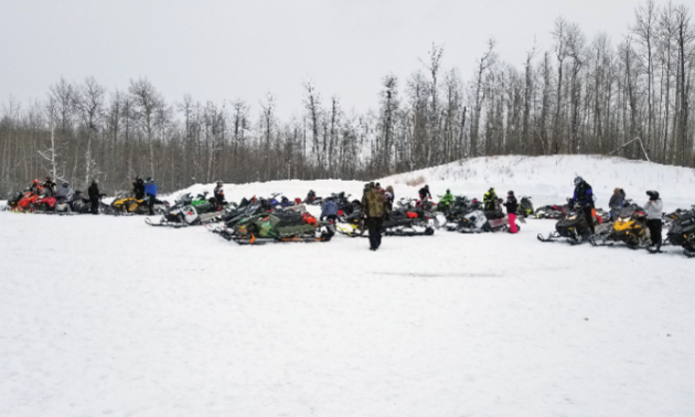 The Alberta Beach Snowmobile Club gets ready for a ride.  