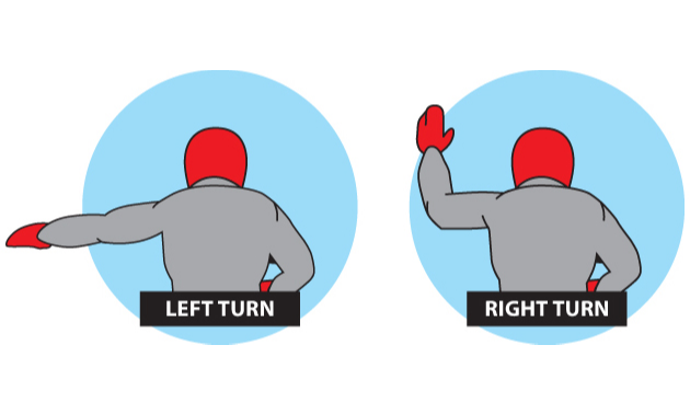 left and right turn hand signals