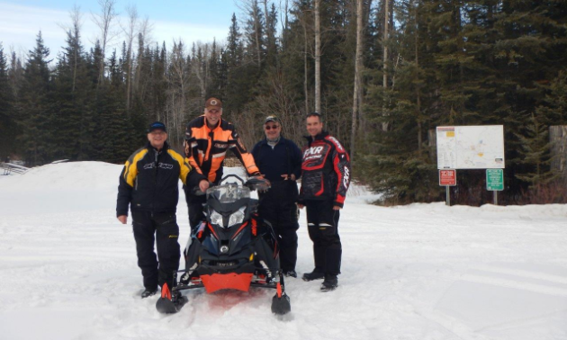 (L to R) Leo Zelinski, Jim McGrath, Duane Farrar and Daryl Zelinski celebrate a fun day in Whitecourt.