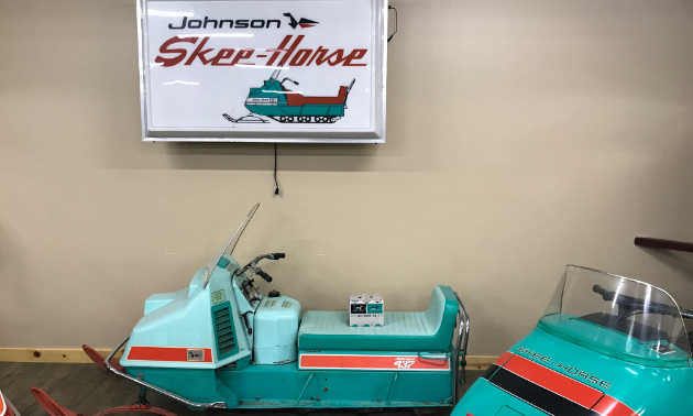 Larson’s favourite sled is his 1967 Johnson Skee Horse 20-inch track.