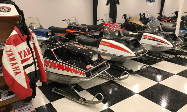 Larson has an extensive collection of Yamaha sleds and equipment.