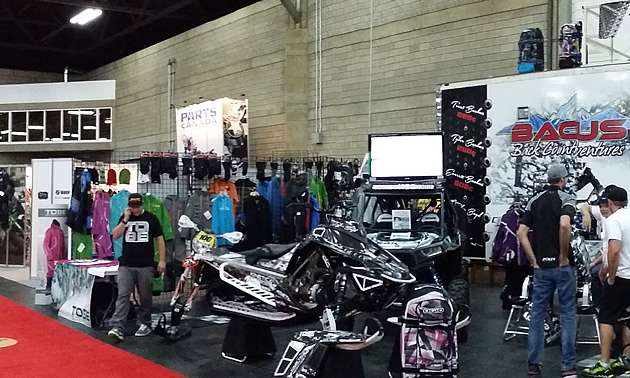 Backus Racing's booth at the Edmonton snow show.