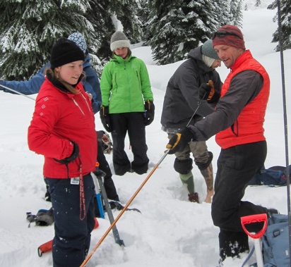 Owner/operator of Summit Mountain Guides David Lussier inspecting students gear on the first day of classes.