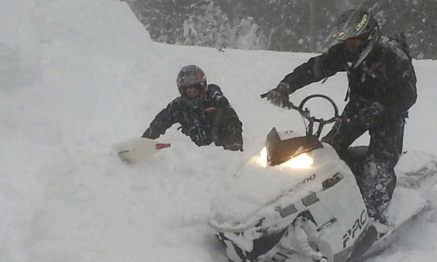 Deep woods snowmobiling