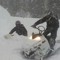 Deep woods snowmobiling
