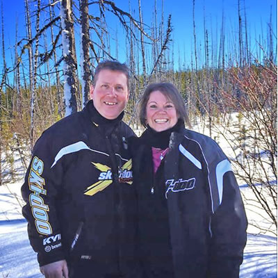 Debbie and her husband Scott, who is her inspiration to ride.