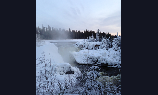 Pisew Falls between Wabowden and Thompson, Manitoba. 
