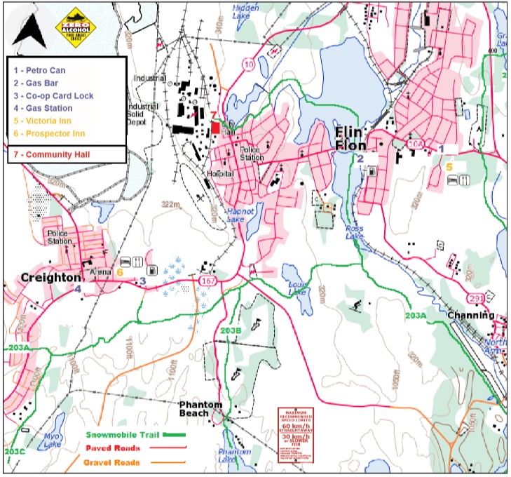 Flin Flon trail map.