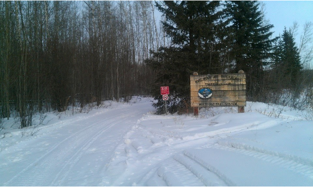 This is the Watt Mountain Loop trail entrance, east of High Level.