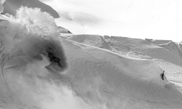 Jake Bauer lays out a proper slash in the Whistler Backcountry.