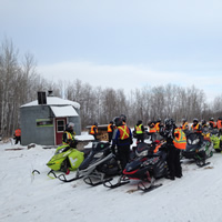 Sledders taking a break at 