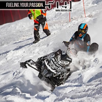 Keith Curtis working the terrain on his snowmobile