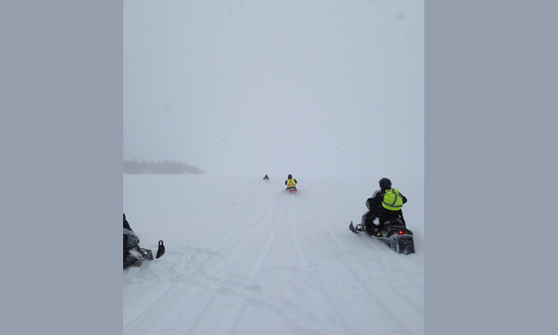 Crossing Setting Lake near Wabowden.