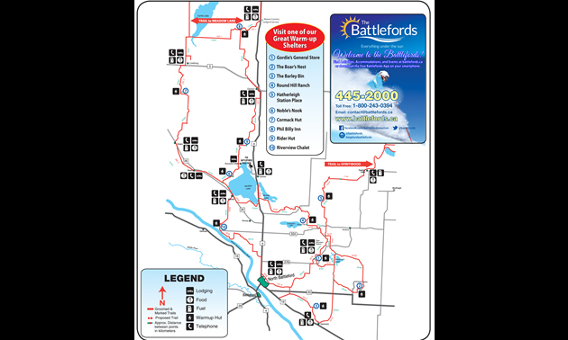 Battlefords Trail Breakers Club Map