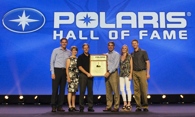 From Left to Right: Tim Larson, SVP, Global Customer Excellence; Colleen Malone; Mike Malone, Retired VP, CFO; Scott Wine, Chairman and CEO; Katie Malone and Dan Malone.