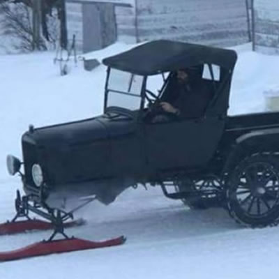 1927 Ford Model T modded into sled. 