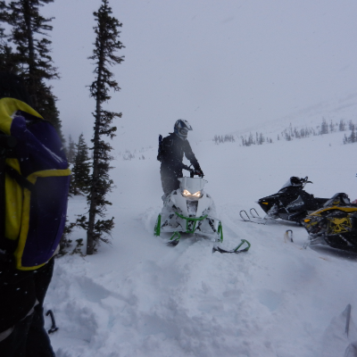 Peter Schlief is always prepared for nasty weather when he hits Swan City's snowmobile trails. 