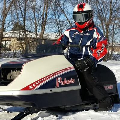 Barry Guindon and his Polaris TXL snowmobile. 