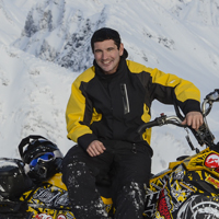 Professional snowmobiler Rob Alford in Revelstoke backcountry.